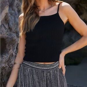 Promise Black Ribbed Camisole